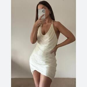 Michael Costello x REVOLVE Skylar Mini Dress in off white
